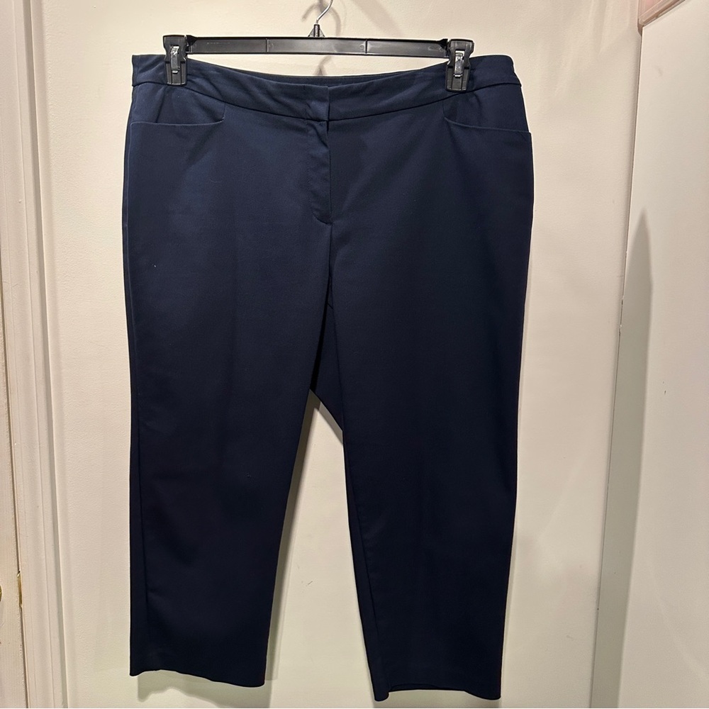 Investments Navy Stretch Capris - 18W - Picture 2 of 5